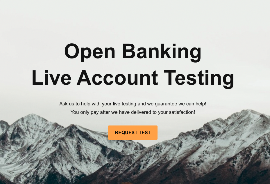 Open Banking - Live Testing Service